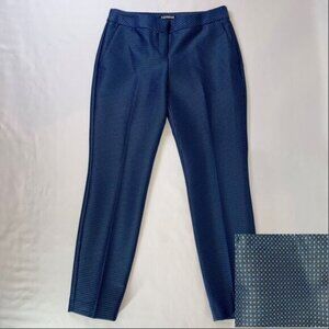 Express Columnist Ankle Dress Pants Sheen Patterned Navy Black Size 2